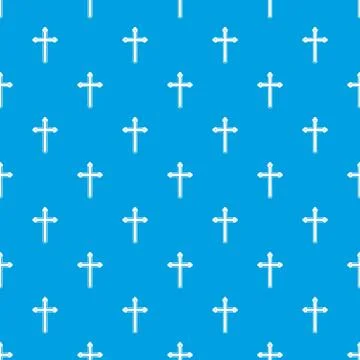 Holy cross pattern seamless blue Stock Illustration