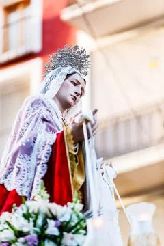 The Holy Face in the Good Friday procession of Villajoyosa Stock Photos