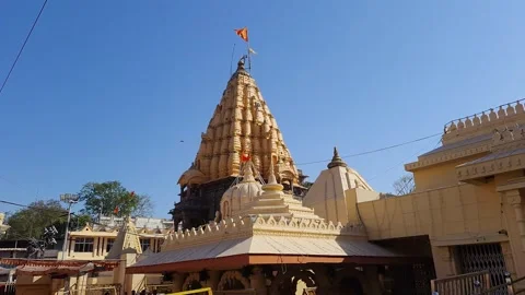 Holy hindu temple with devotee crowed at festival at day video is taken at Stock Footage 309790117