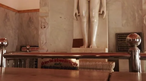 Holy indian authentic Marble statue of lord Buddha Stock Footage 55551524