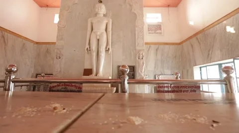  Holy indian authentic Marble statue of lord Buddha Stock Footage 55551696