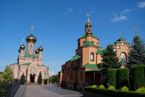 Holy Intercession Monastery, Goloseevsky Hermitage in Kyiv city, Ukraine Fotos de archivo