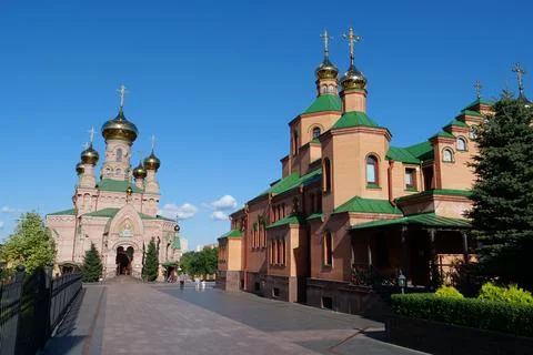 Holy Intercession Monastery, Goloseevsky Hermitage in Kyiv city, Ukraine Stock Photos