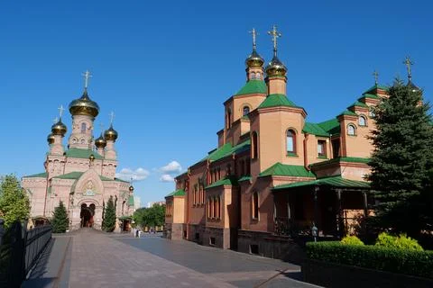 Holy Intercession Monastery, Goloseevsky Hermitage in Kyiv city, Ukraine Stock Photos