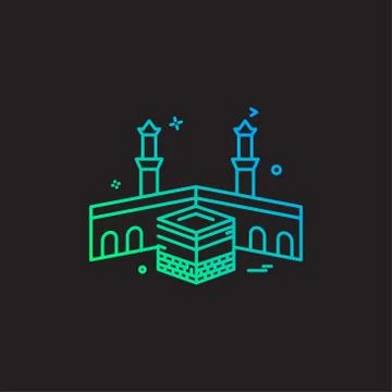 Holy Kaaba icon design vector Ilustración de archivo