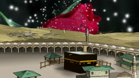 Holy Kaaba With Rose Stock Footage 45965350