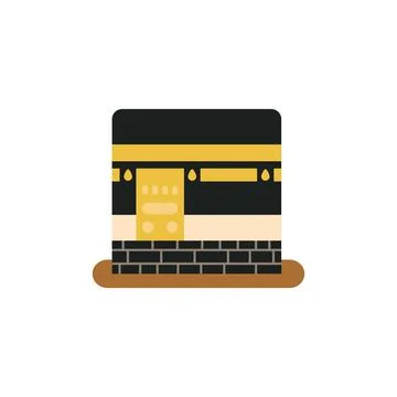 Holy Kaaba on white background. Stock Illustration