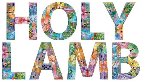 HOLY LAMB. Vector decorative zentangle object for decoration Illustrazione stock