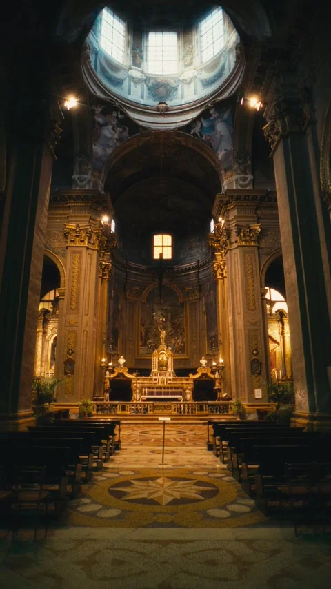 Holy Light Over The Altar Of The Church Stock Footage 336500599
