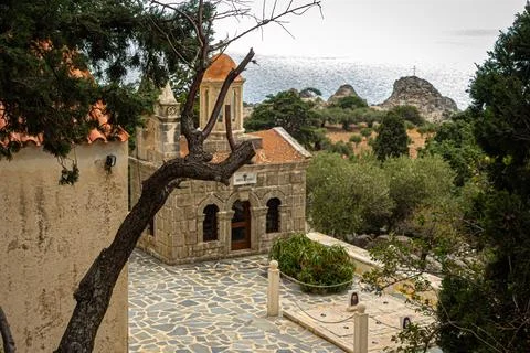Holy Monastery of Piso Preveli Complex. Crete. Greece Stock Photos