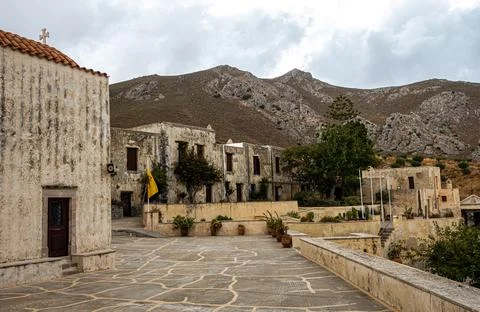 Holy Monastery of Piso Preveli Complex. Beautiful Temple. Crete. Greece Stock Photos