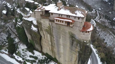 Holy Monastery of Rousanou in Meteora Video stock 145997031
