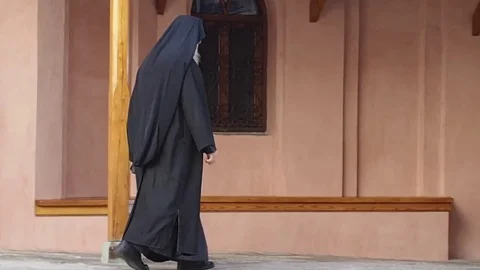 Holy Monastery Simonopetra, old monk, September 2, 2014 2 Stock Footage 73265789