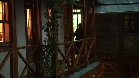 Holy Monastery Simonopetra, rainy evening, September 2, 2014 6 Stock Footage 73266591