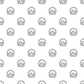 Holy poop seamless pattern with shiny sun icon Stock Illustration
