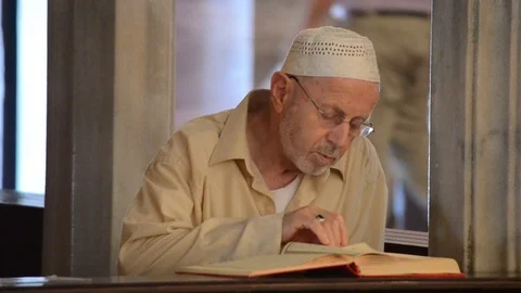 Holy Quran Reading Stock Footage 93018243