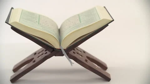 Holy Quran on stand. Stock Footage 54483653