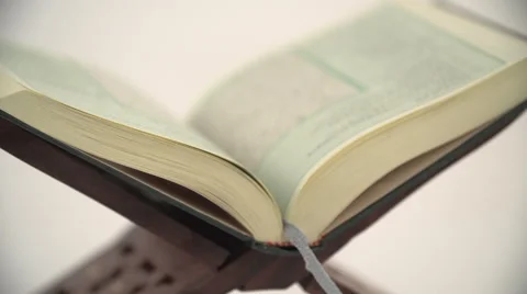 Holy Quran on stand. Stock Footage 54484066