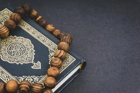 Background wallpaper of rosary beads (tasbih) and The holy coran Quran  Koran Stock Photo - Alamy