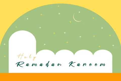 Holy Ramadan Kareem typography on mosque symbol vector illustration Illustrazione stock