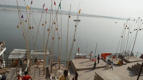 Holy River Ganga Stock Footage 46042107
