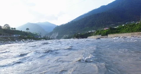 Holy river Ganges in upper Himalayas India Stock Footage 122572093