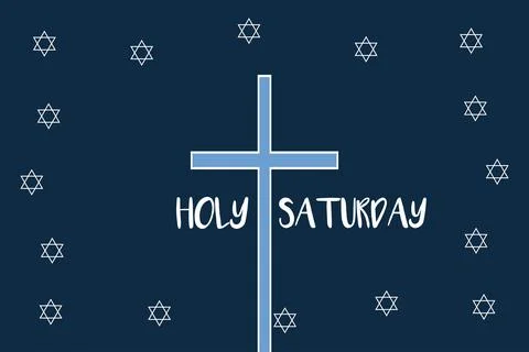Holy Saturday with same text and christian symbol Stock Illustration
