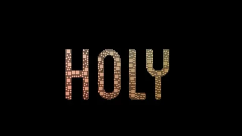 Holy Scripture Pixelated Text Morphing Looping Squares With Glitch Effect Stock Footage 113882463