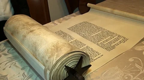 Holy scripture Torah in Hebrew, Hebrew alphabet. Stockbeeldmateriaal 42869150