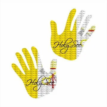 Holy see flag hand vector Stock Illustration