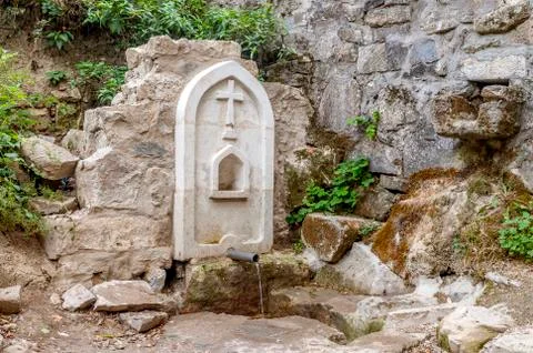 The  Holy Source  of the Surb Khach Convent, Crimea. Stock Photos