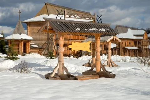 Holy spring Gremyachiy Klyuch. Pointer. Svyatogorye. Moscow region Stock Photos