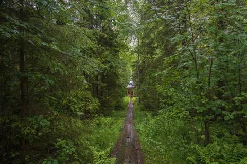 A holy spring in honor of St. Nicholas near the village of Panovo, Kostroma r Stock Photos