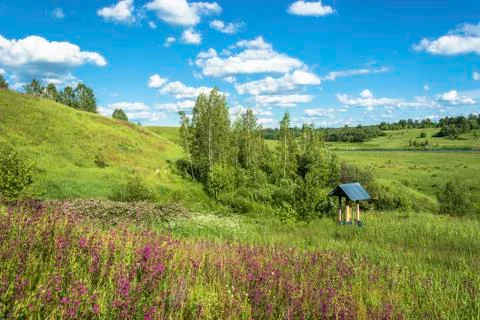 The Holy Spring of St. Tikhon Lukhovsky near the village of Aleevo. Stock Photos