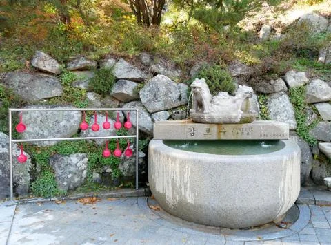 Holy spring water. Stock Photos