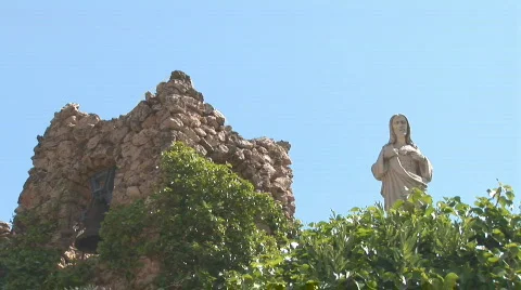 Holy statue &amp; tower Stock Footage 381022