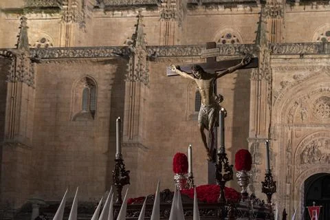 Holy Thursday procession, Holy Week in Salamanca, Spain. Stock Photos