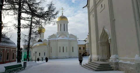 Holy Trinity Cathedral, the relics of St. Sergius of Radonezh — in cancer Stock Footage 67567968