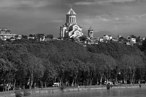 Holy Trinity Cathedral Sameba, main cathedral of the Georgian Orthodox Chur.. Foto stock