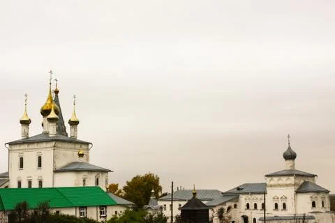 Holy Trinity Cathedral of St. Nichola's Monastery in Gorokhovets Stock Photos