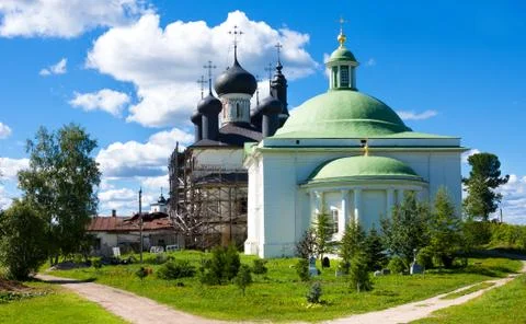 Holy Trinity Church and cathedral Christ Resurrection at the Goritsy Monaster Stock Photos