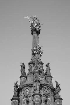 Holy Trinity Column, Upper Square ( Horni namesti ), Olomouc, Czech Republic Stock Photos