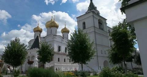 Holy Trinity Ipatiev monastery. The Cathedral, belfry. Kostroma Stock Footage 64591672