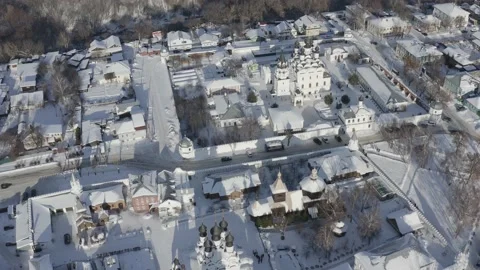 Holy Trinity Monastery and Annunciation Monastery in Murom, Russia Stock Footage 131424963