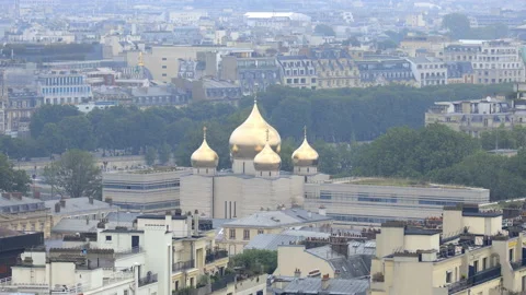 Holy Trinity, the russian cathedral of Paris, France Stock Footage 200868097