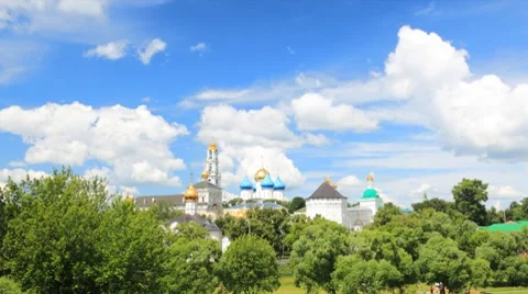 Holy Trinity Saint Sergius Lavra timelapse Video stock 7731730