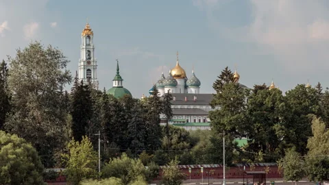 Holy Trinity St. Sergius Lavra in Sergiev Posad in the Moscow Region Stock Footage 294178923