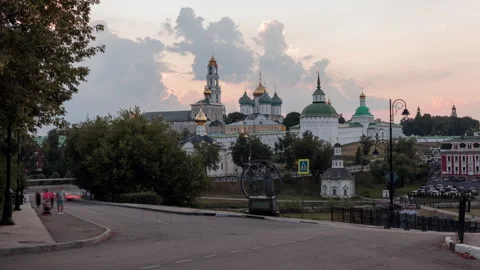 Holy Trinity St. Sergius Lavra in Sergiev Posad in the Moscow Region Stock Footage 294179010