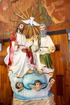 Holy Trinity statue inside Calvary Parish Church, Guadalajara, Mexico. Faith. Photos