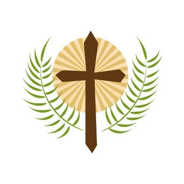 Holy Week. Christian Easter icon symbols. Stock Illustration